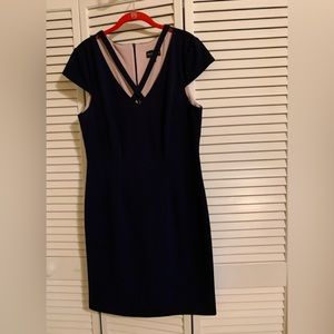 #16. Blue dress deep V neck